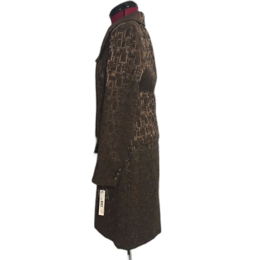 NWT Antonio Melani Skirt Suit Size 6 Brown & Gold 2-Piece Set Skirt & Blazer - Picture 4 of 14